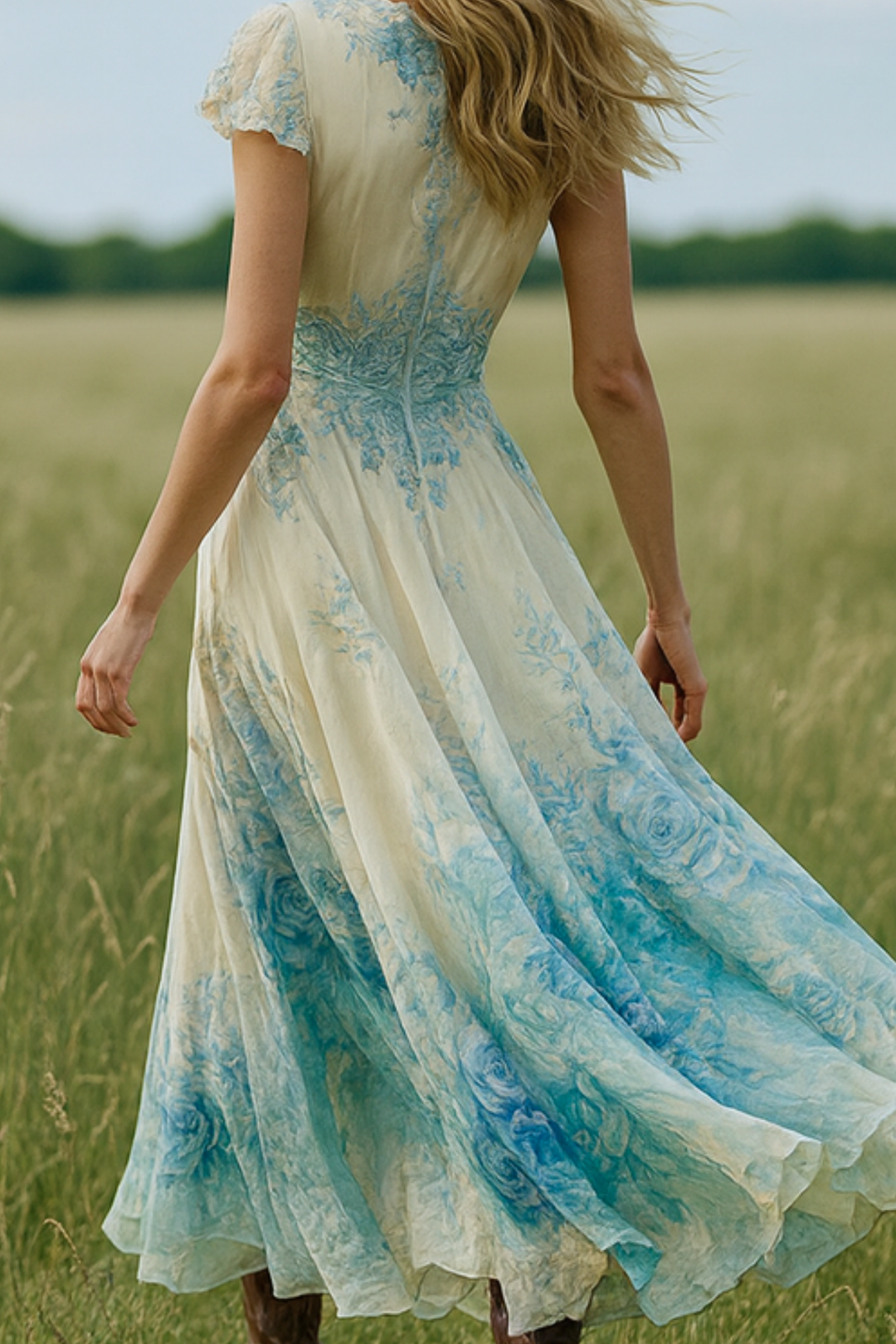 Celeste | Vloeiende Bloemenjurk