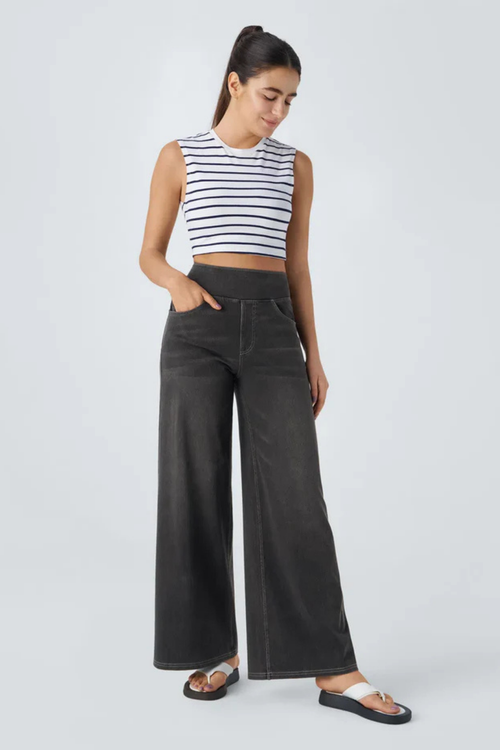 Evanna Hose mit hoher Taille - Schwarz