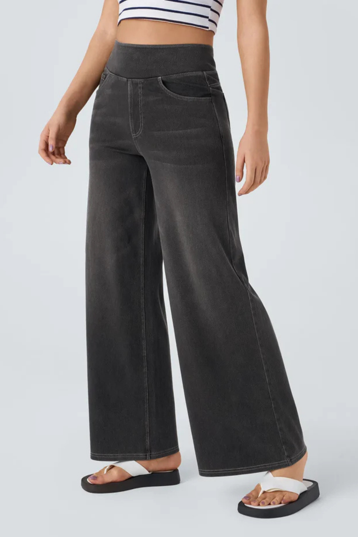 Evanna Hose mit hoher Taille - Schwarz