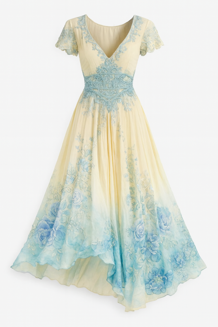 Celeste | Vloeiende Bloemenjurk