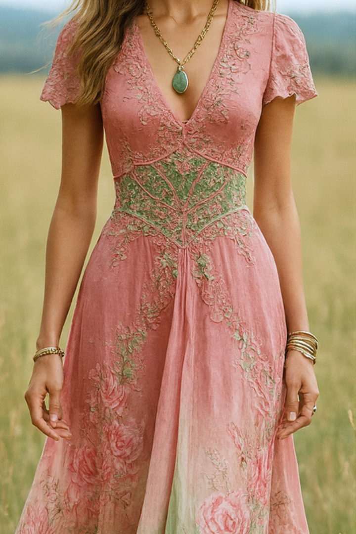 Celeste | Vloeiende Bloemenjurk