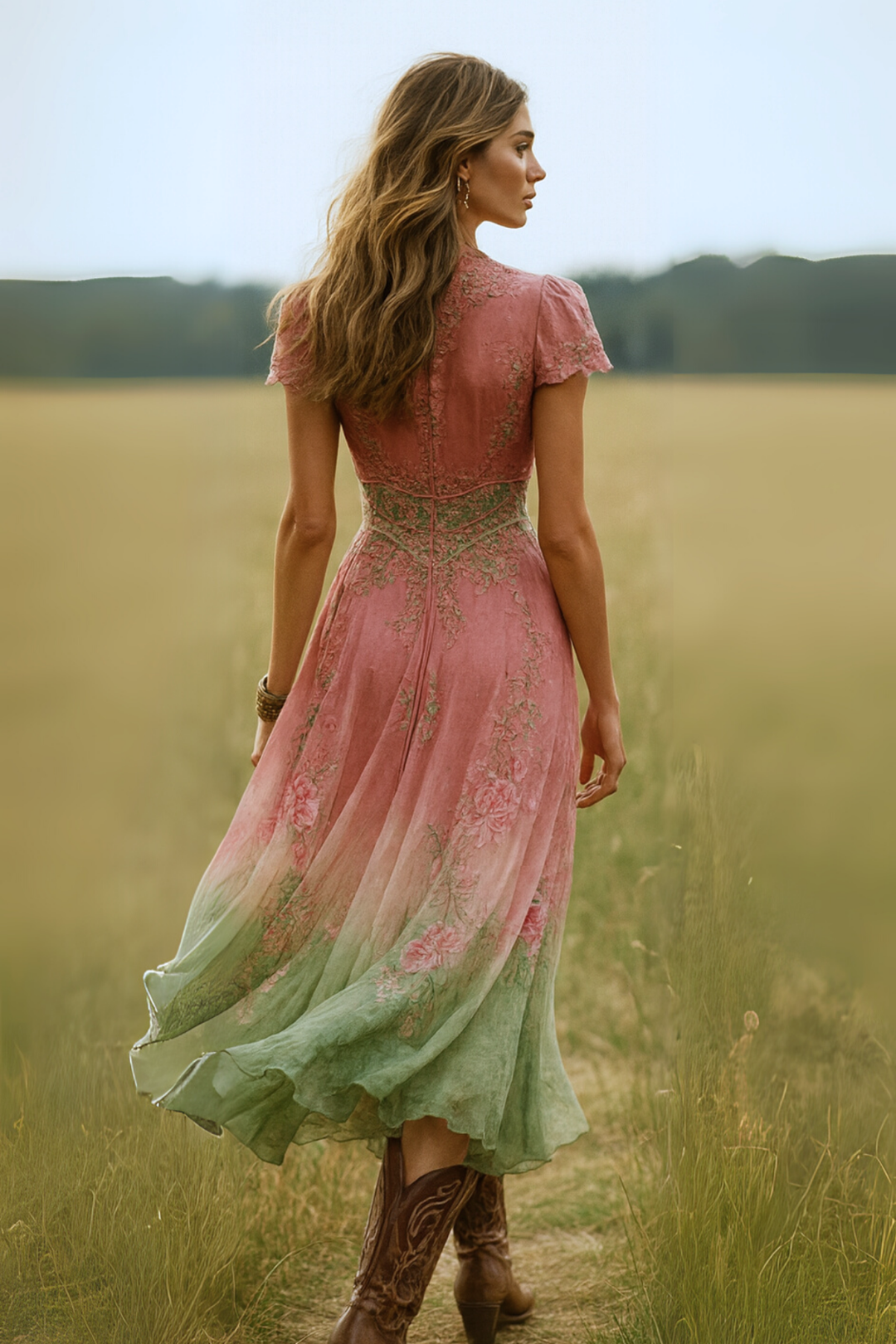 Celeste | Vloeiende Bloemenjurk