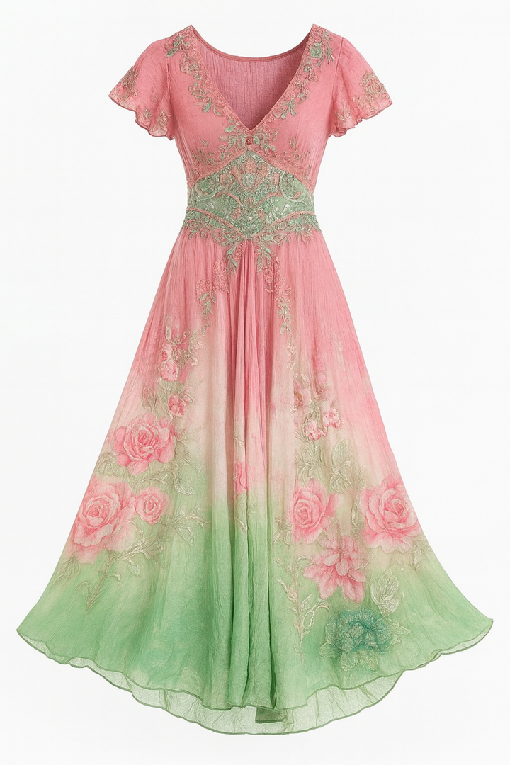 Celeste | Vloeiende Bloemenjurk