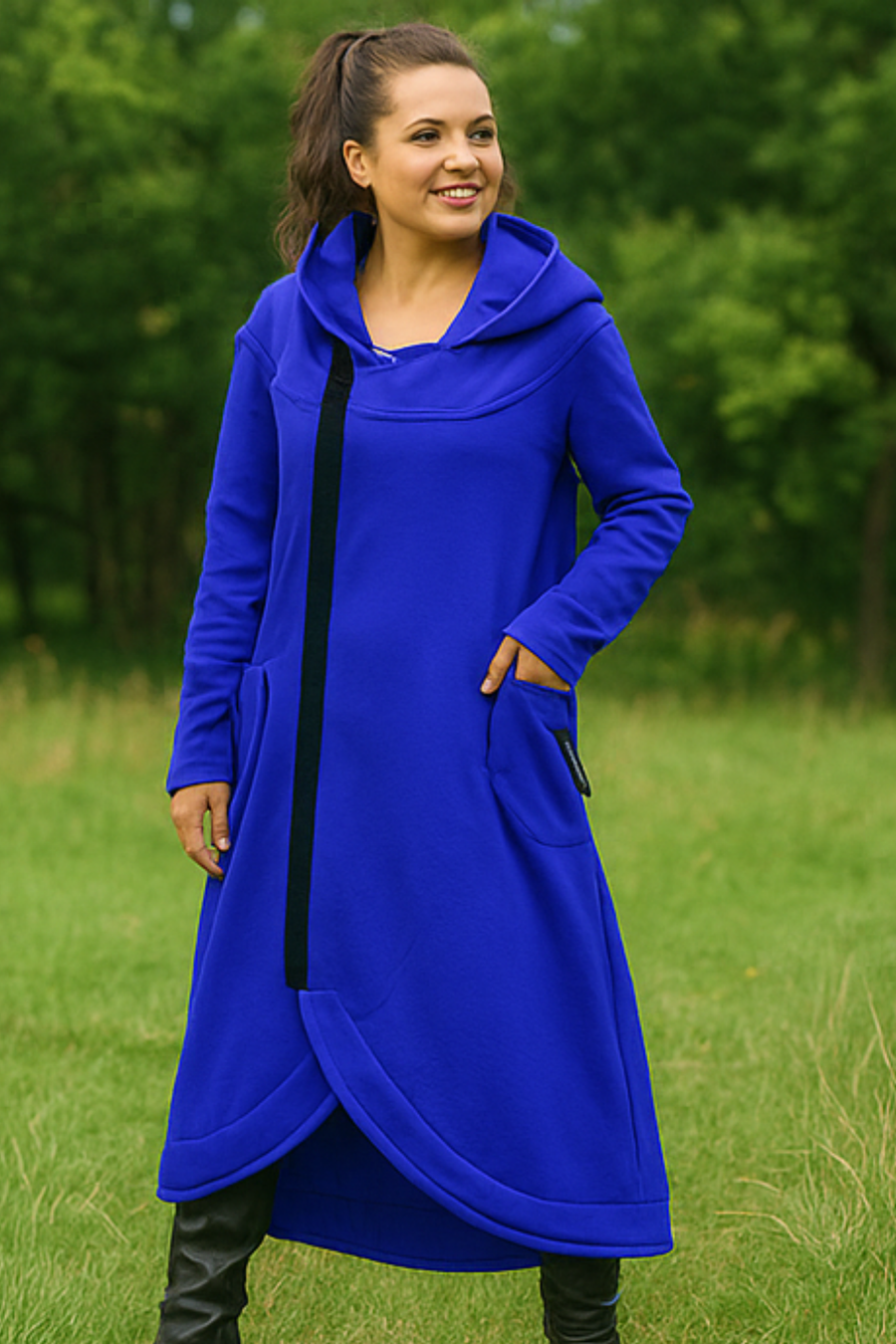Nana Zip Hoodie Blue