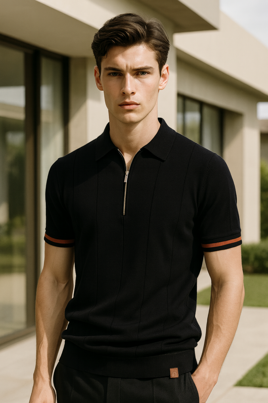 Mykonos Textured Knit Polo Shirt