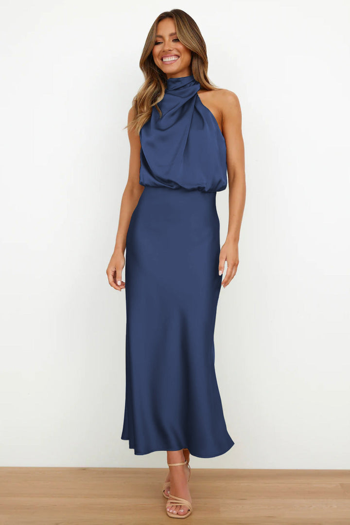 Elise | Elegantes Satin-Halterkleid – Anmutig & Schick