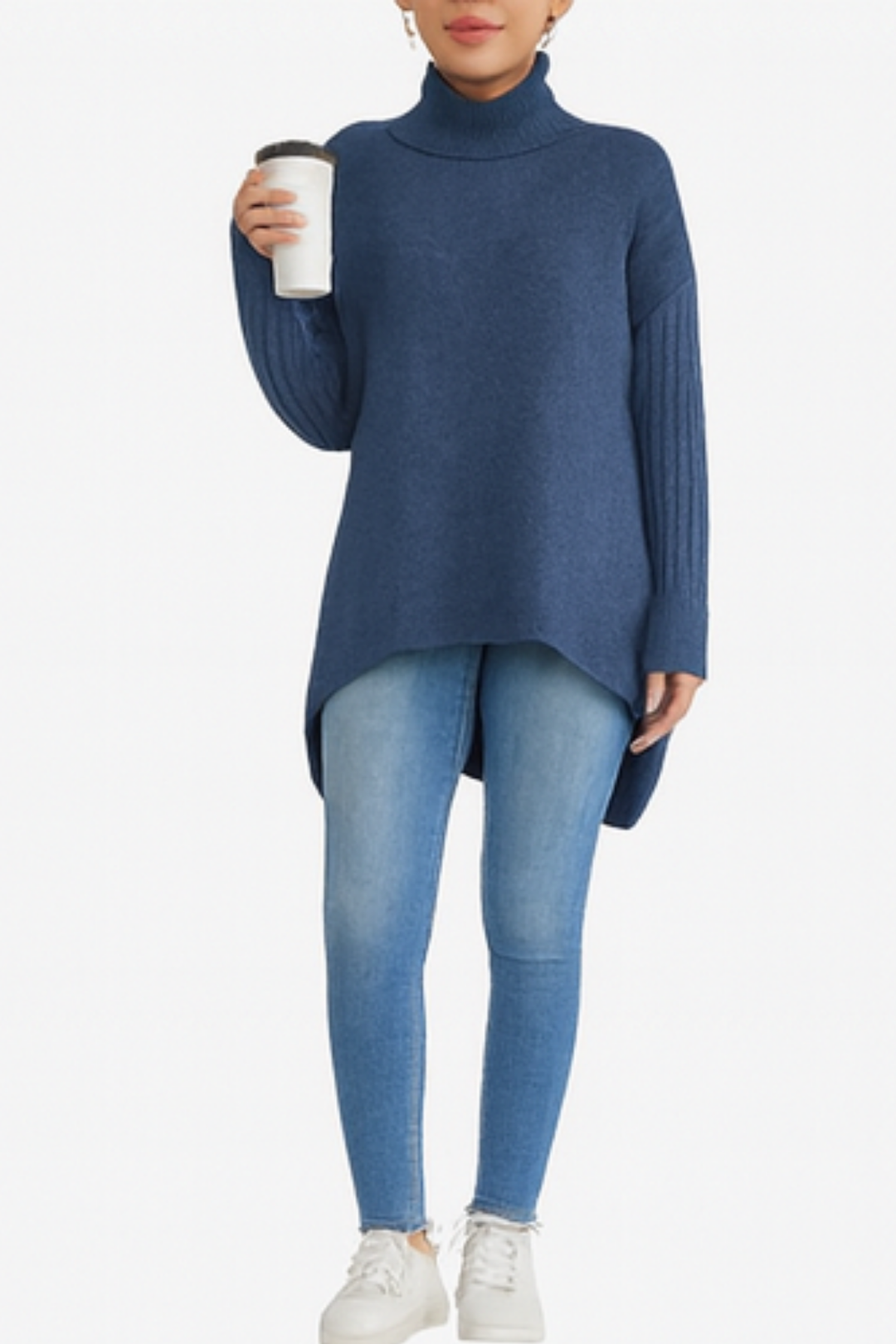 Bridgette | Langer Rollkragenpullover