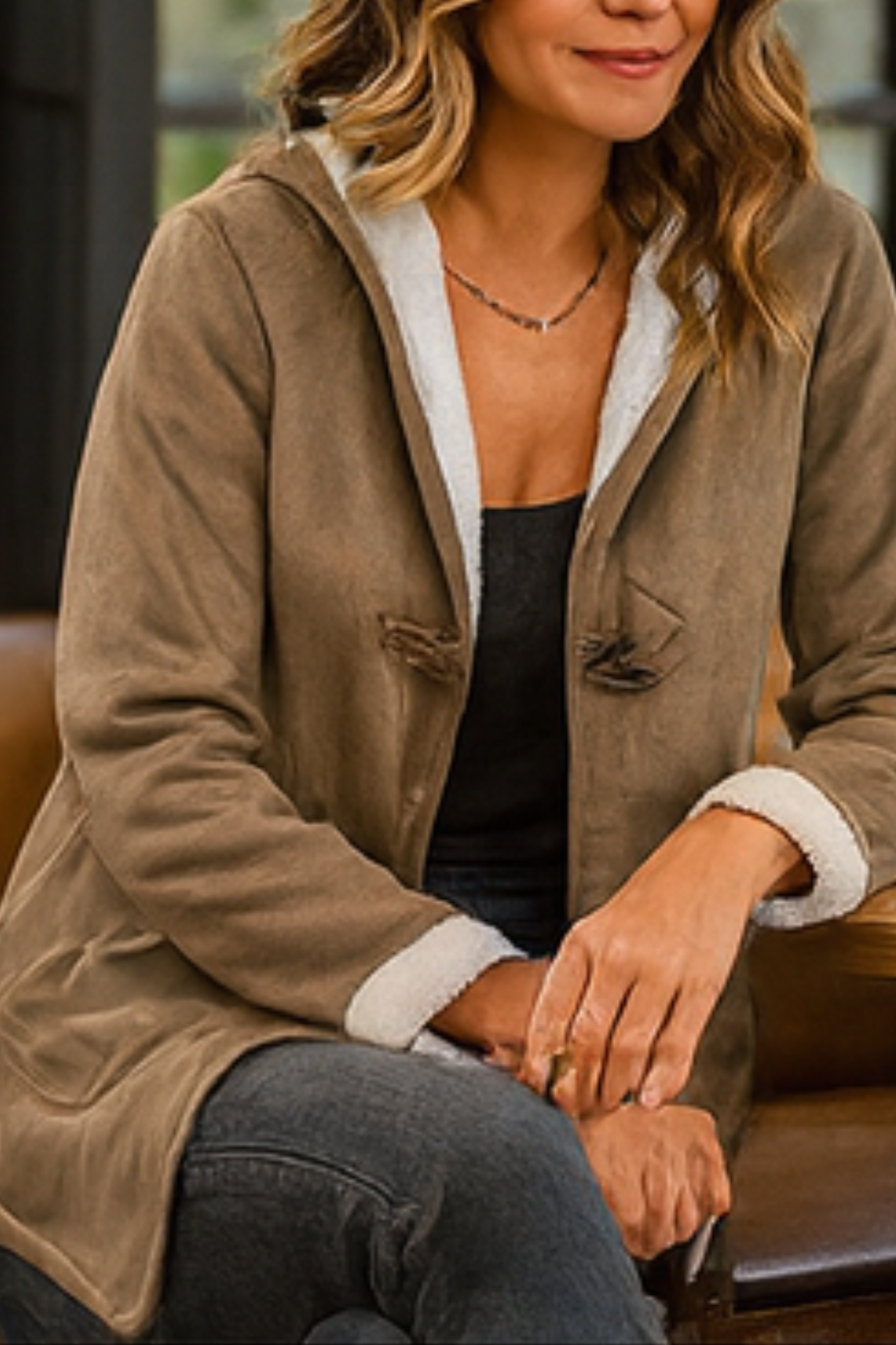 Serena Klassische Fleecejacke - Khaki