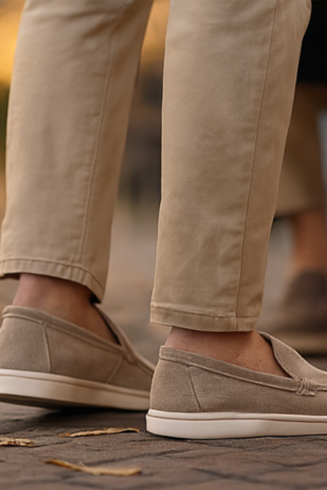 Chase Elegante Wildleder-Loafer - Khaki