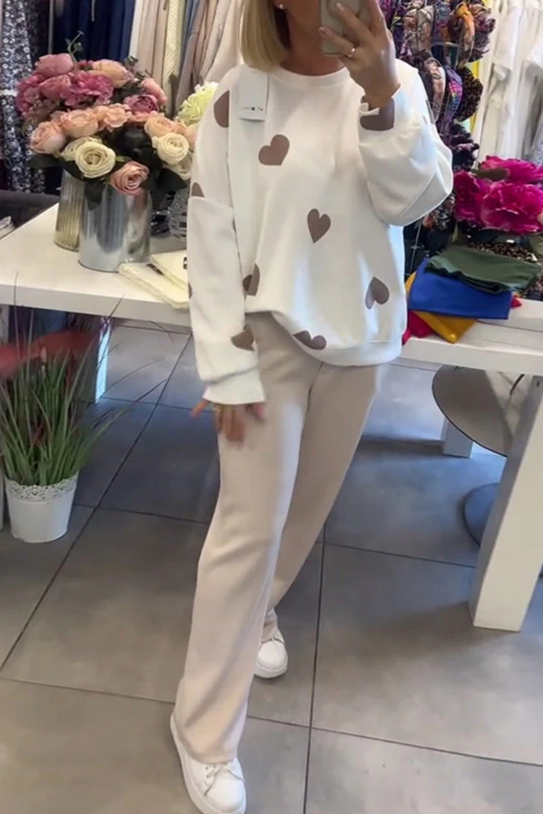 Maya Baumwollmix-Trui mit Herzchen