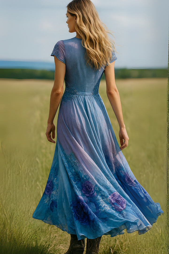 Celeste | Vloeiende Bloemenjurk