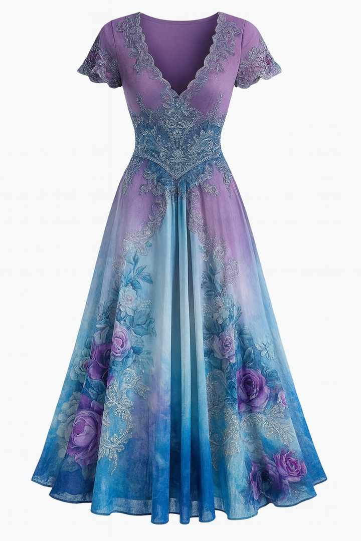 Celeste | Vloeiende Bloemenjurk