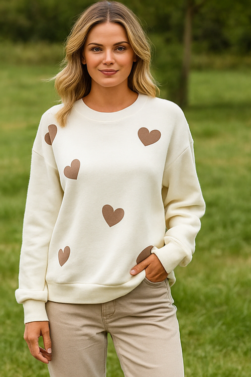 Maya Baumwollmix-Trui mit Herzchen