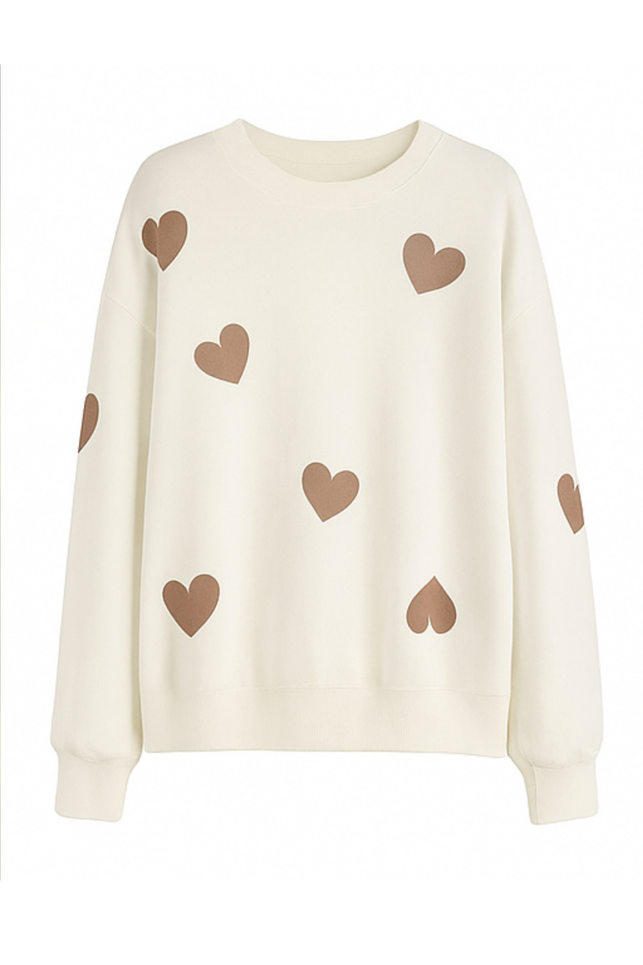 Maya Baumwollmix-Trui mit Herzchen