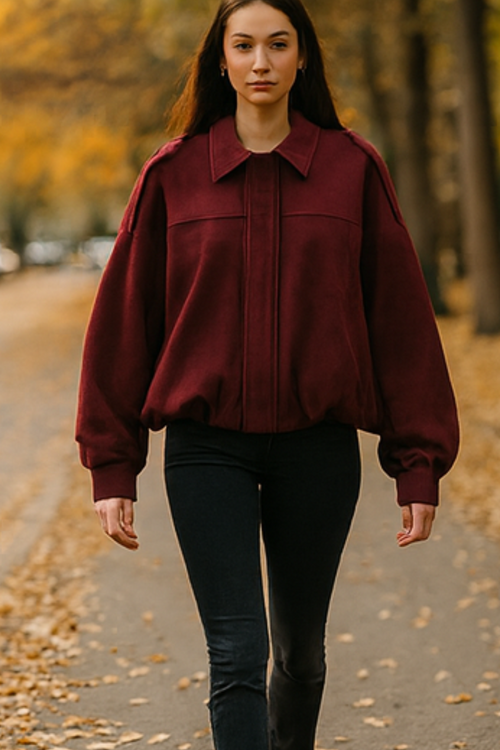 Nala Vintage Oversized Jacket - Rot