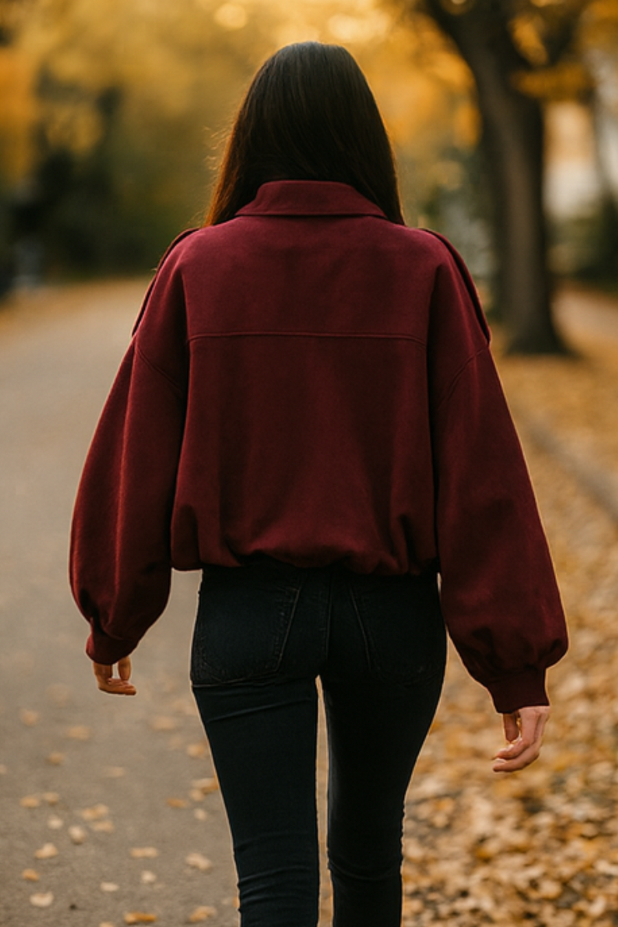 Nala Vintage Oversized Jacket in Red