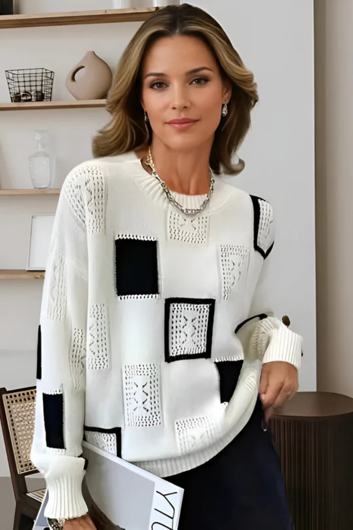 Ayla Strickpullover -  Weiß