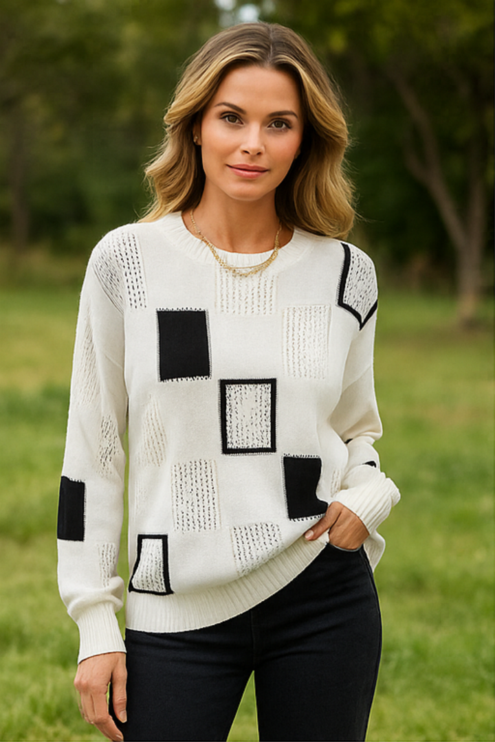 Ayla Strickpullover -  Weiß