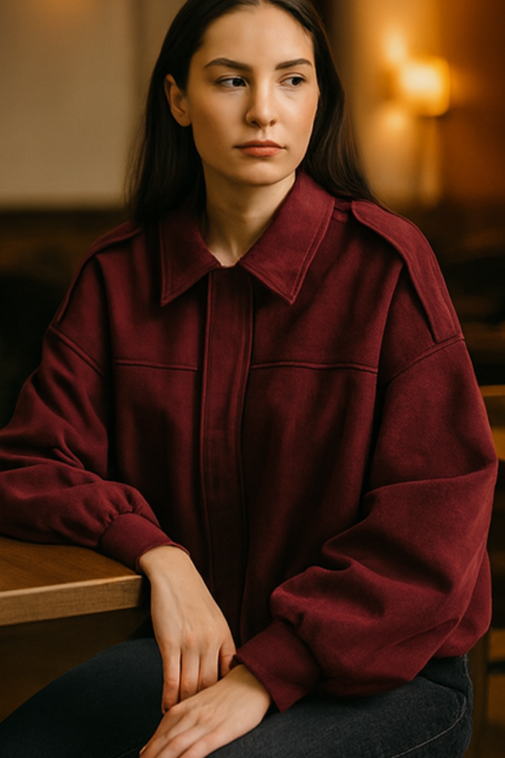 Nala Vintage Oversized Jacket - Rot