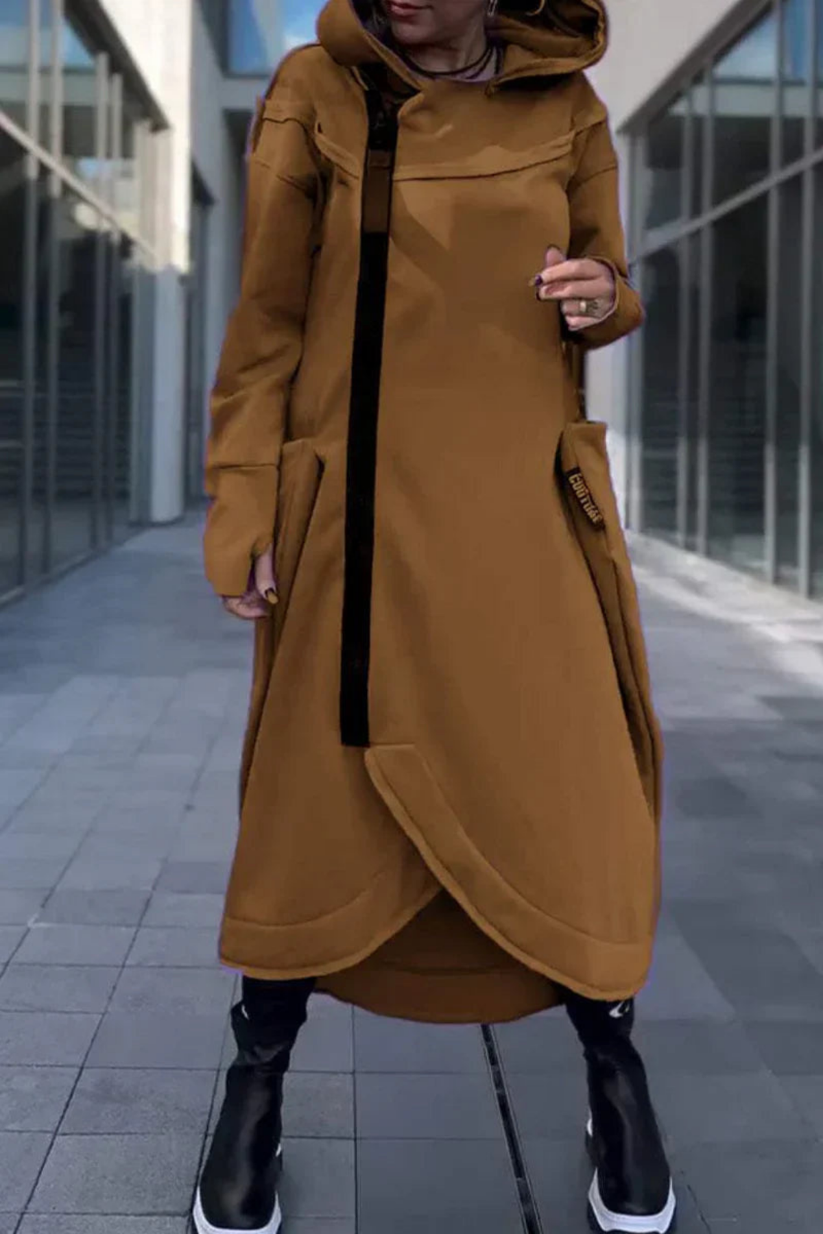 Nana Hoodie mit Reißverschluss - Braun
