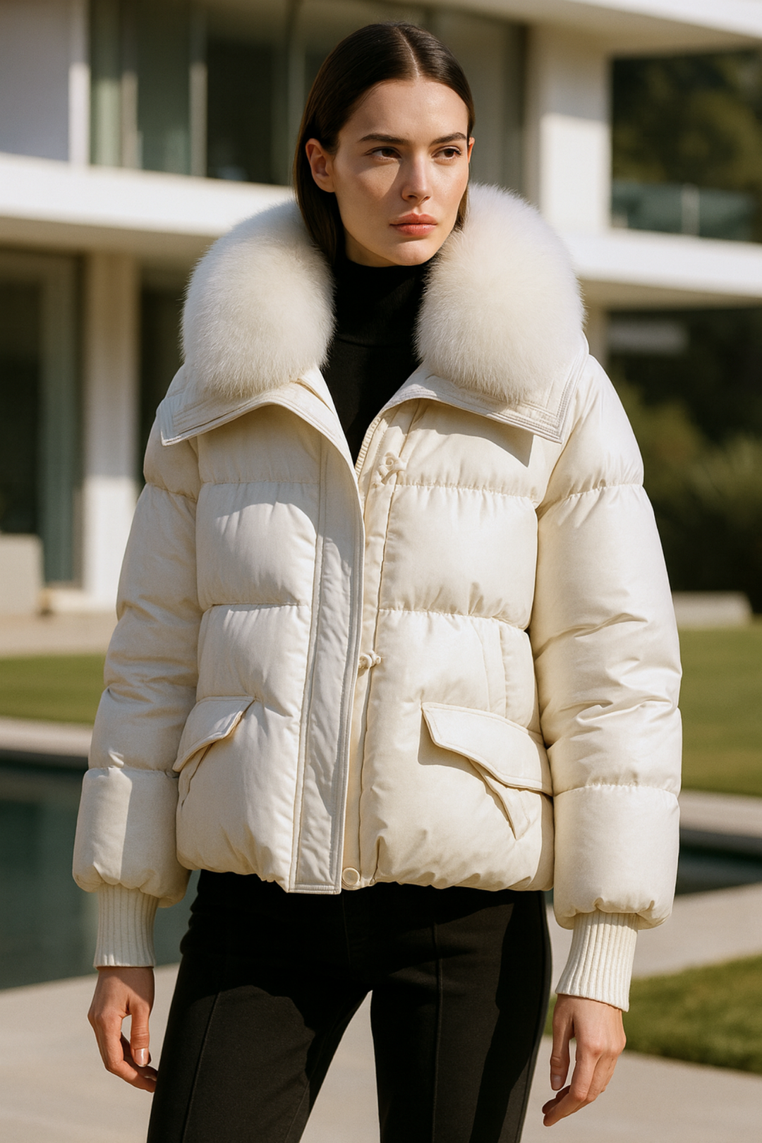 Indila | Jacke mit Fellkragen