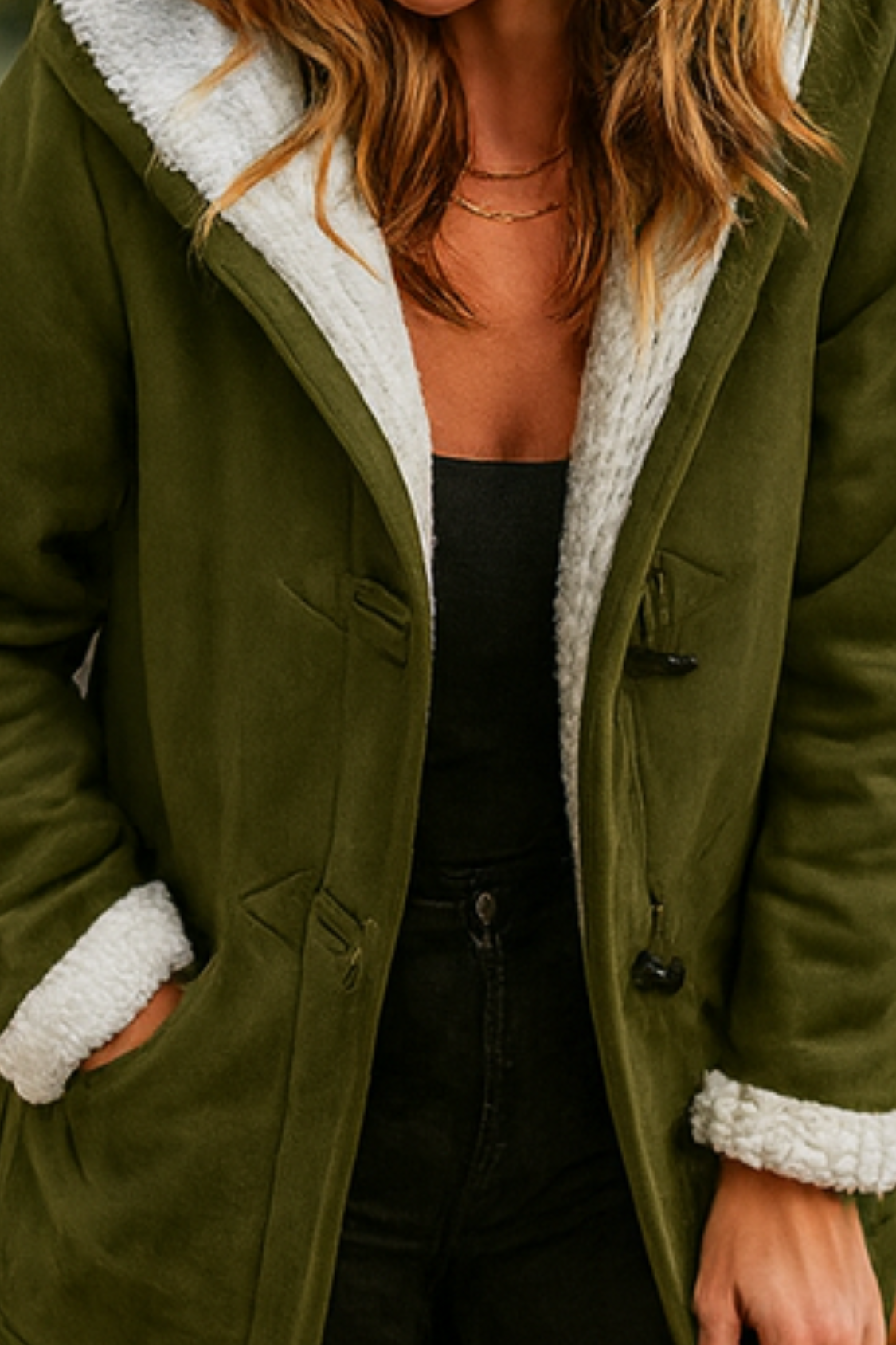 Serena Klassische Fleecejacke - Grün