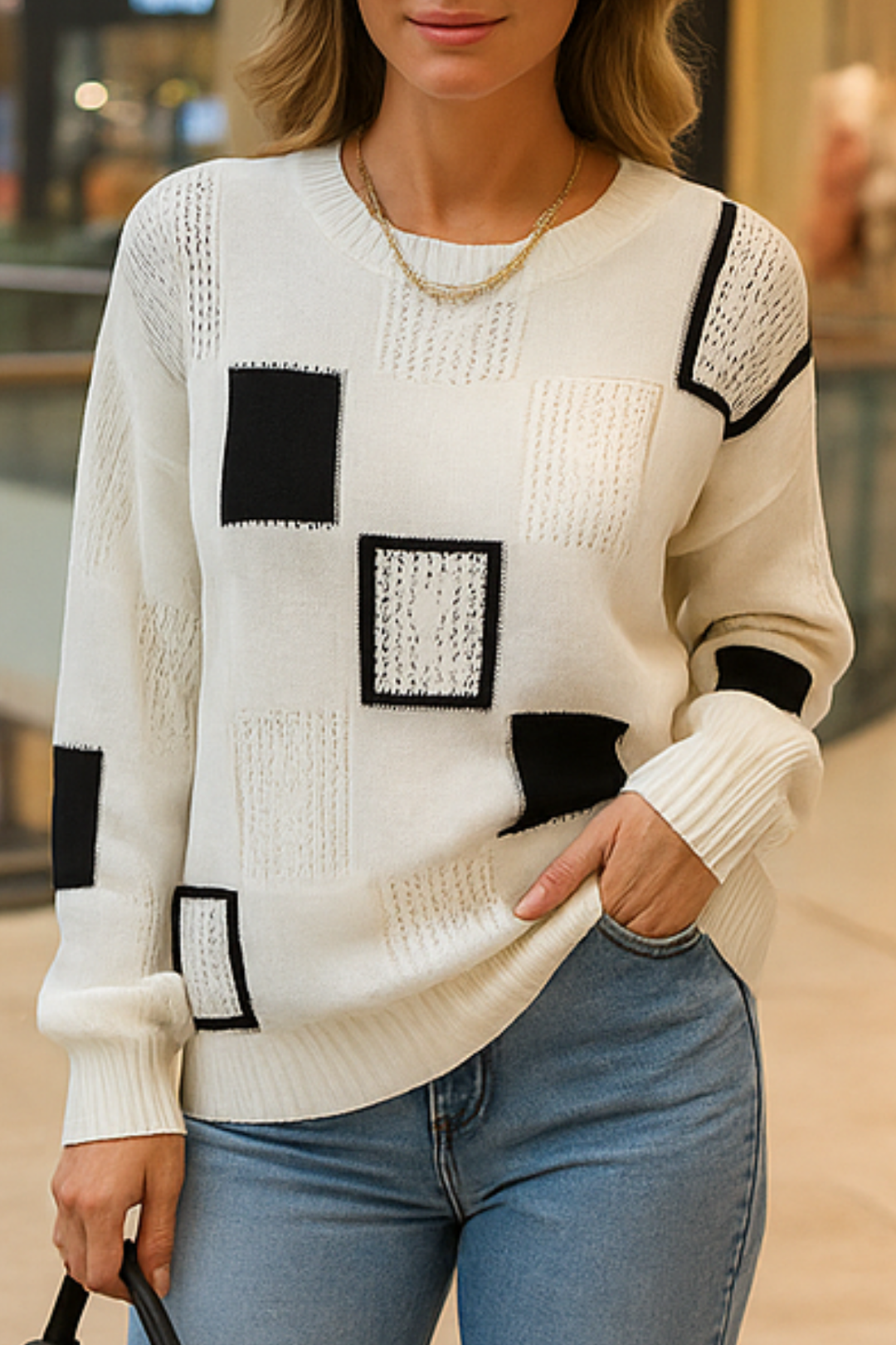 Ayla Strickpullover -  Weiß