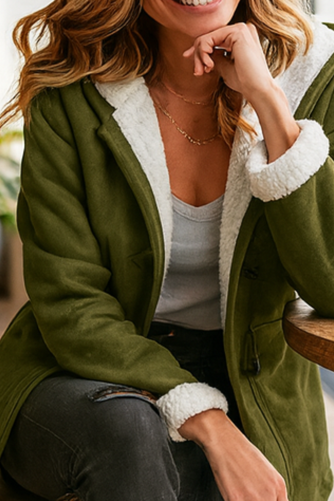 Serena Klassische Fleecejacke - Grün