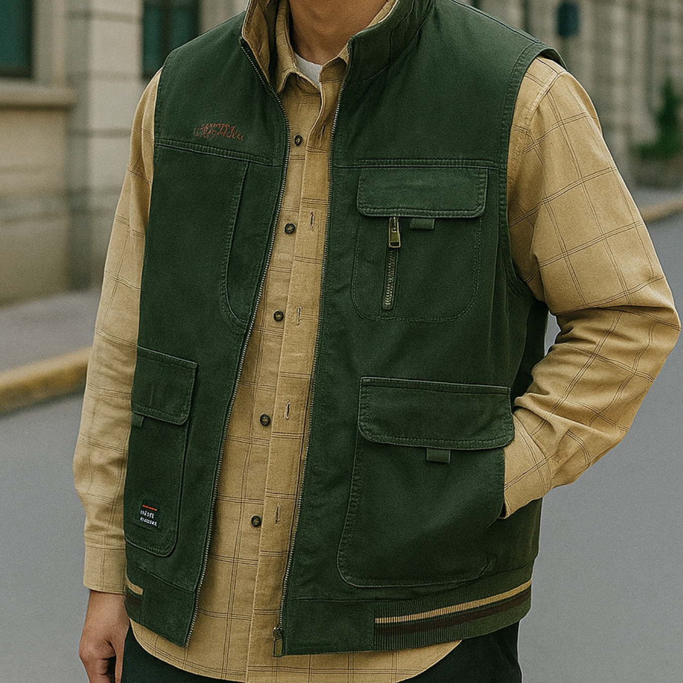 Martin Luxus-Bodywarmer - Khaki Grün