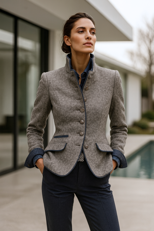 Valerie | Cardigan mit Hohem Kragen