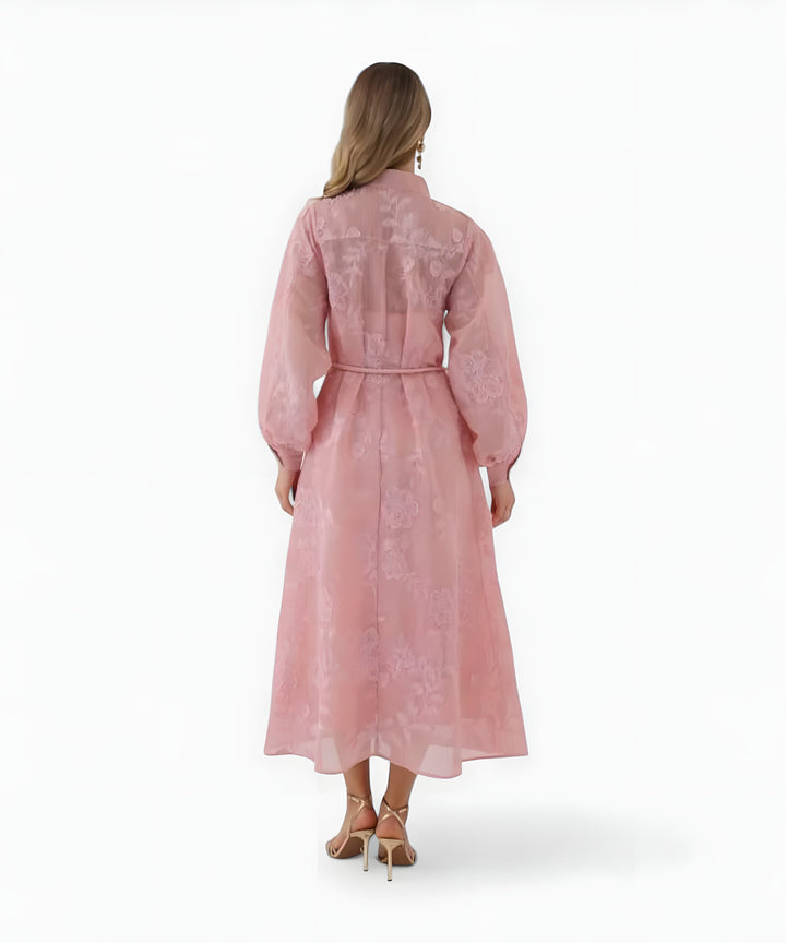 Isadora Jacquard Kleid mit modernem Charme - Rosa