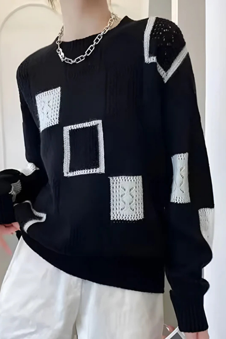 Ayla Strickpullover - Schwarz