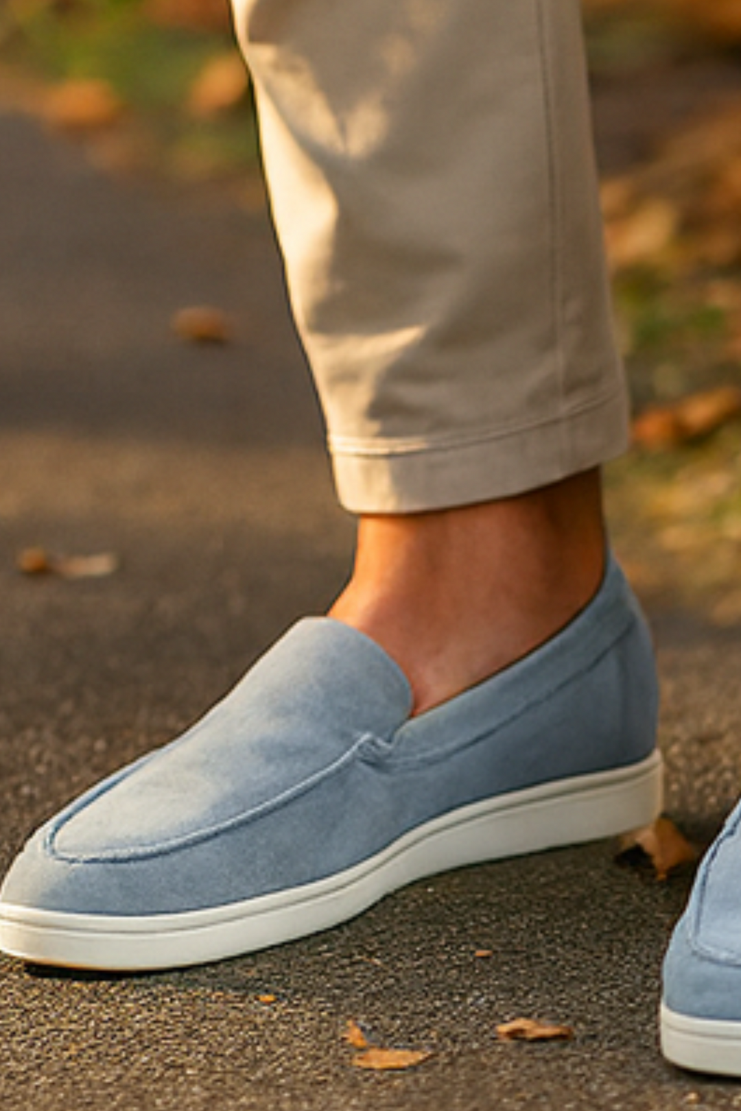 Chase Elegante Wildleder-Loafer - Hellblau