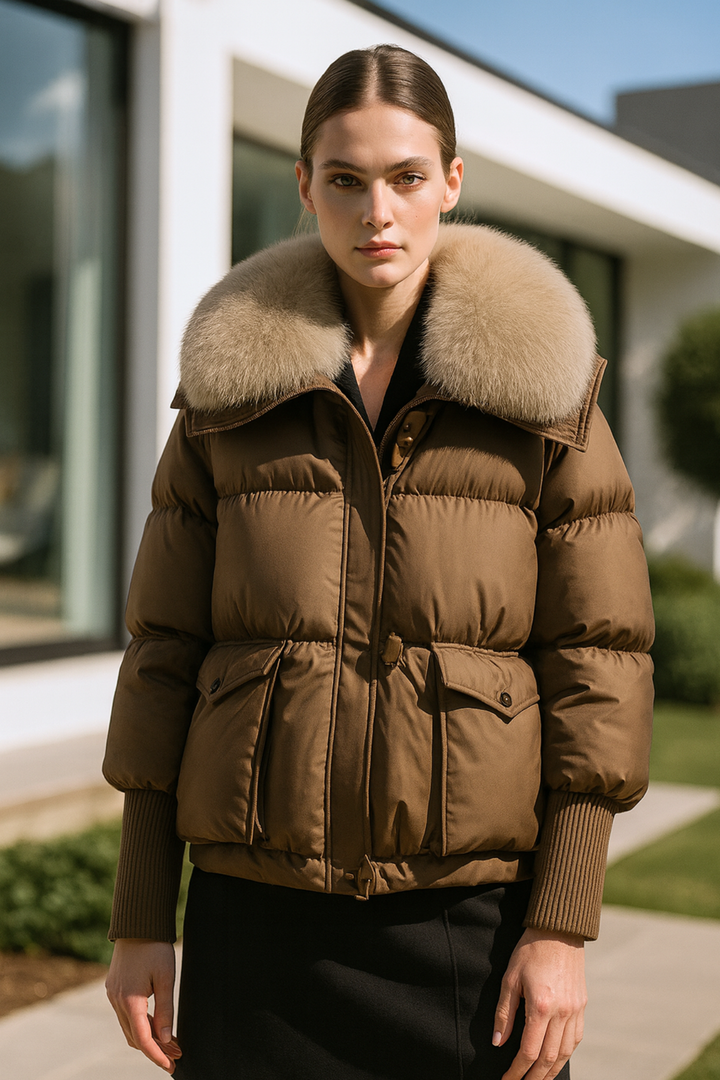 Indila | Jacke mit Fellkragen