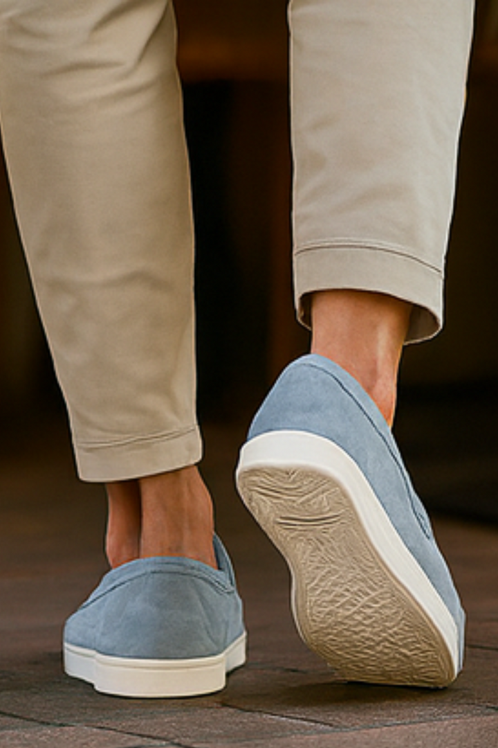 Chase Elegante Wildleder-Loafer - Hellblau