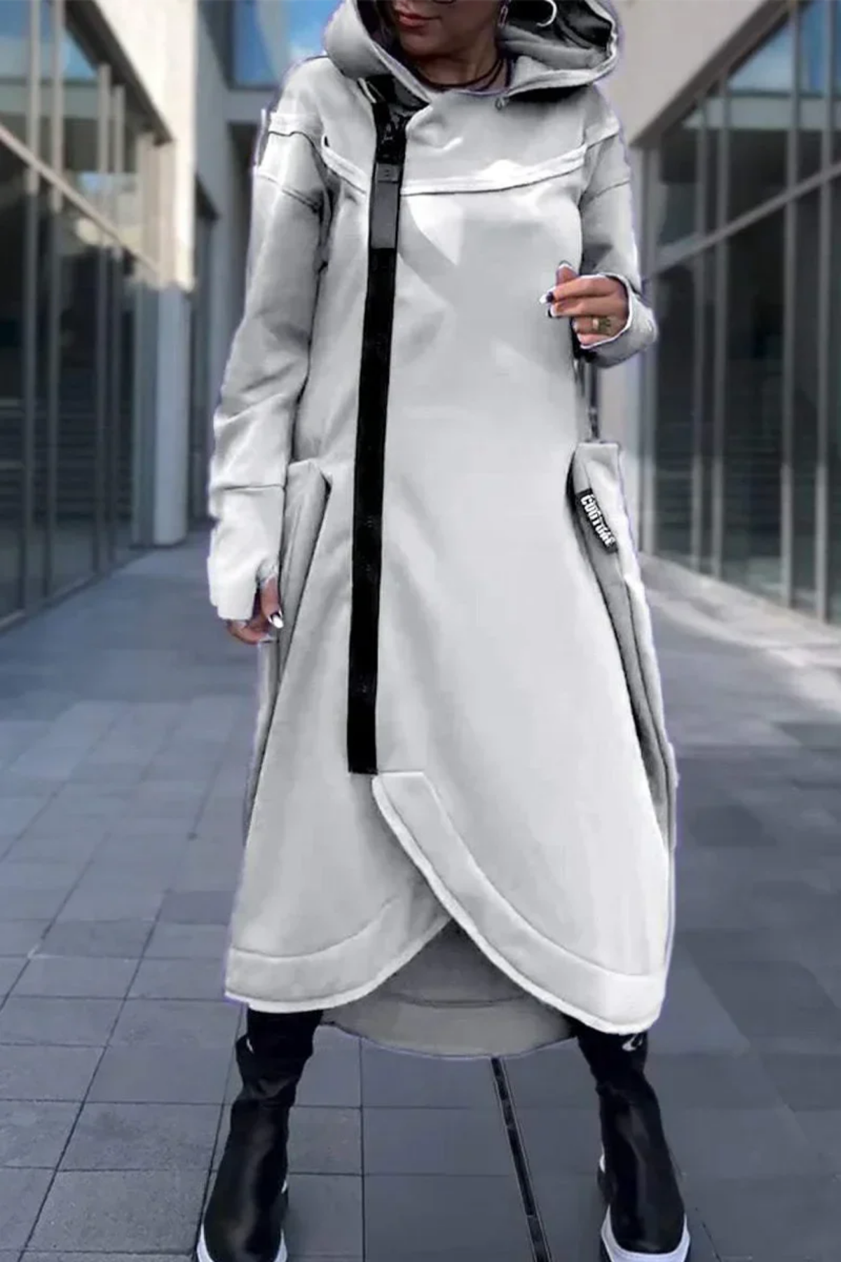 Nana Hoodie mit Reißverschluss - Weiß