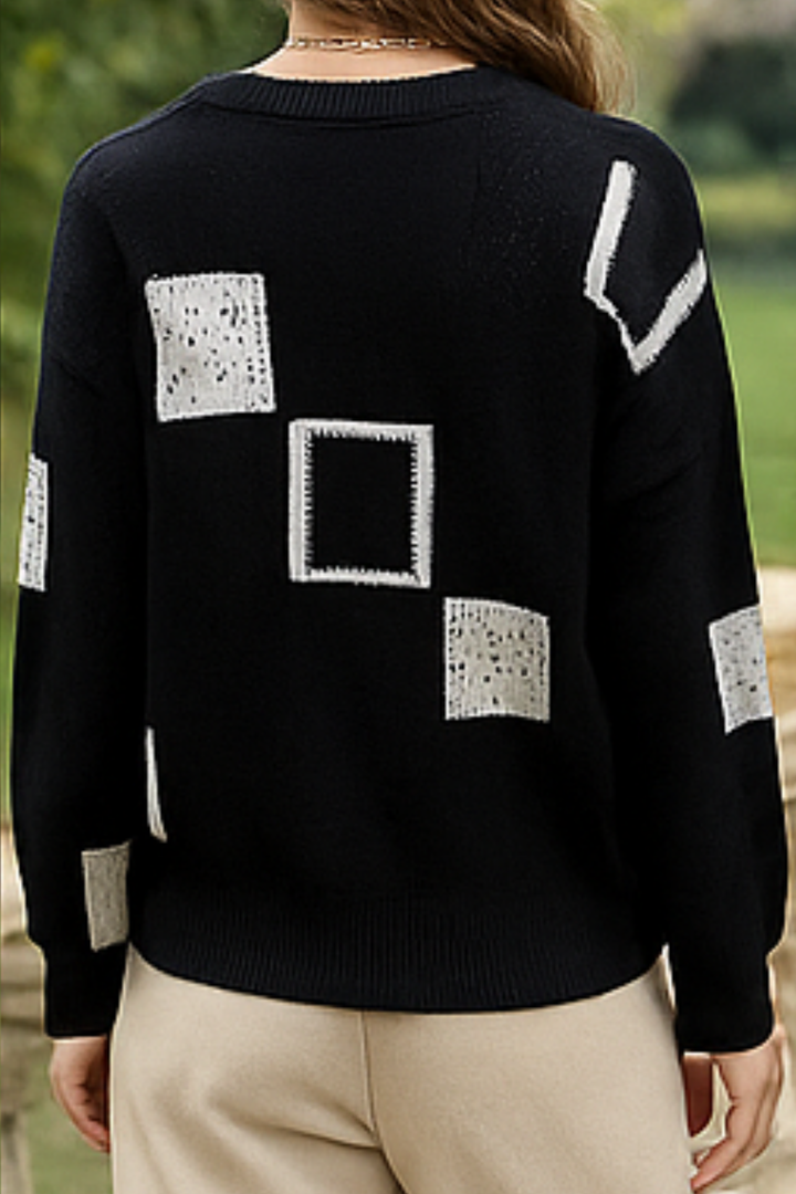 Ayla Strickpullover - Schwarz