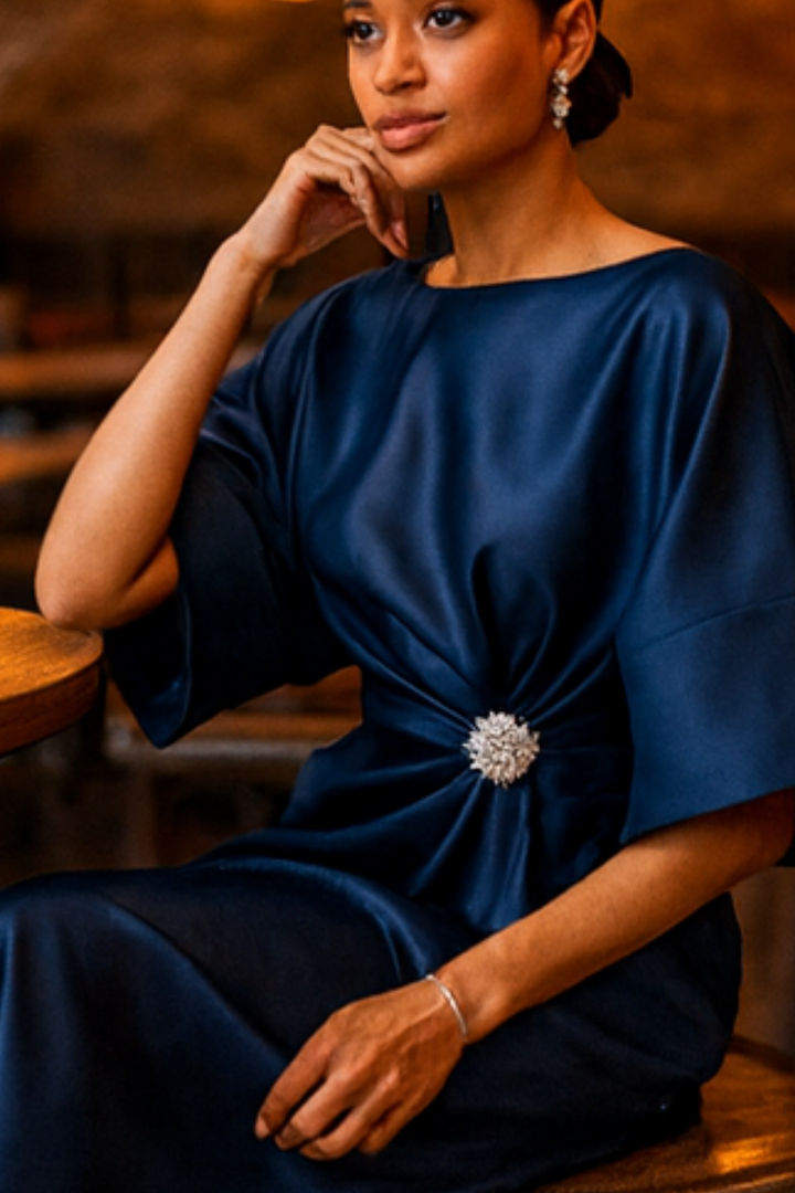 Anne Langes Abendkleid - Marineblau