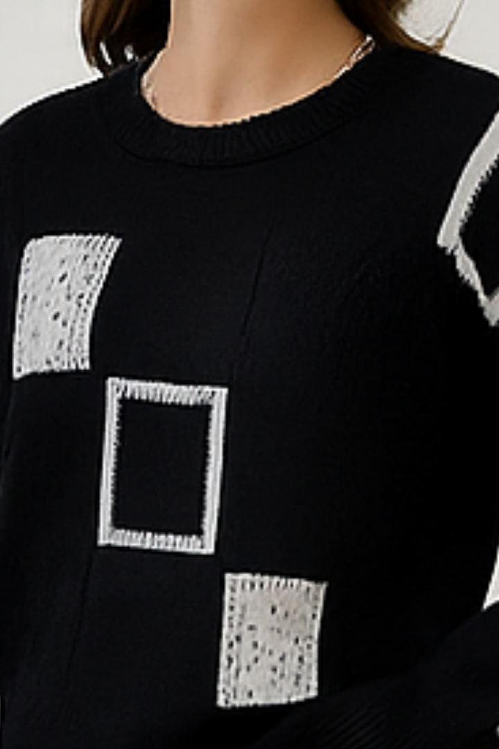 Ayla Strickpullover - Schwarz