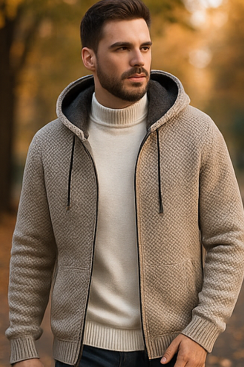 Henry Strick-Hoodie - Hellgrau