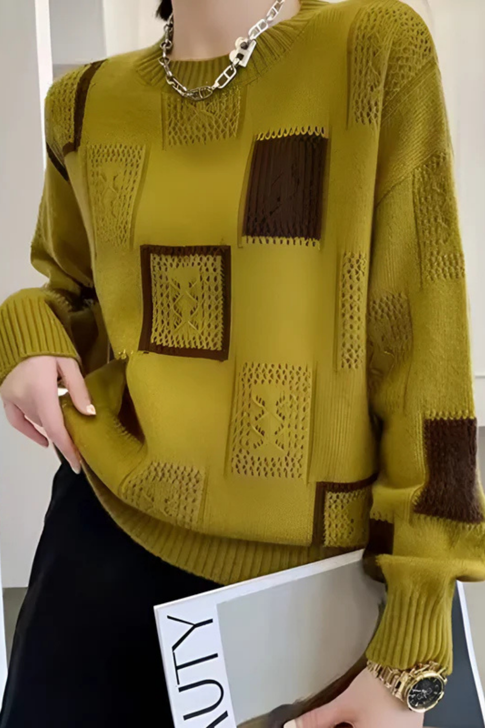 Ayla Strickpullover | Gelb