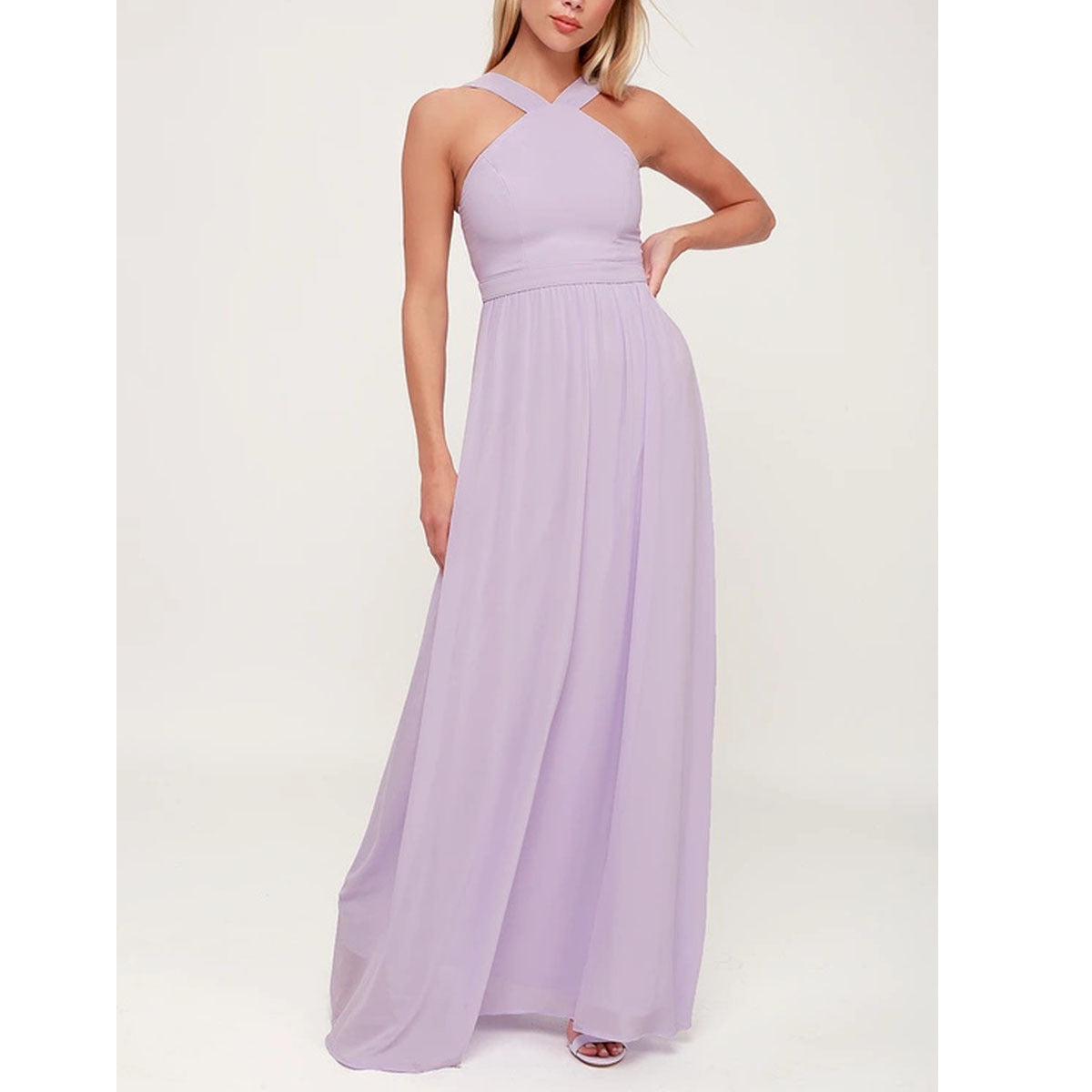 Sara – Weißes Midikleid mit überkreuztem Ausschnitt