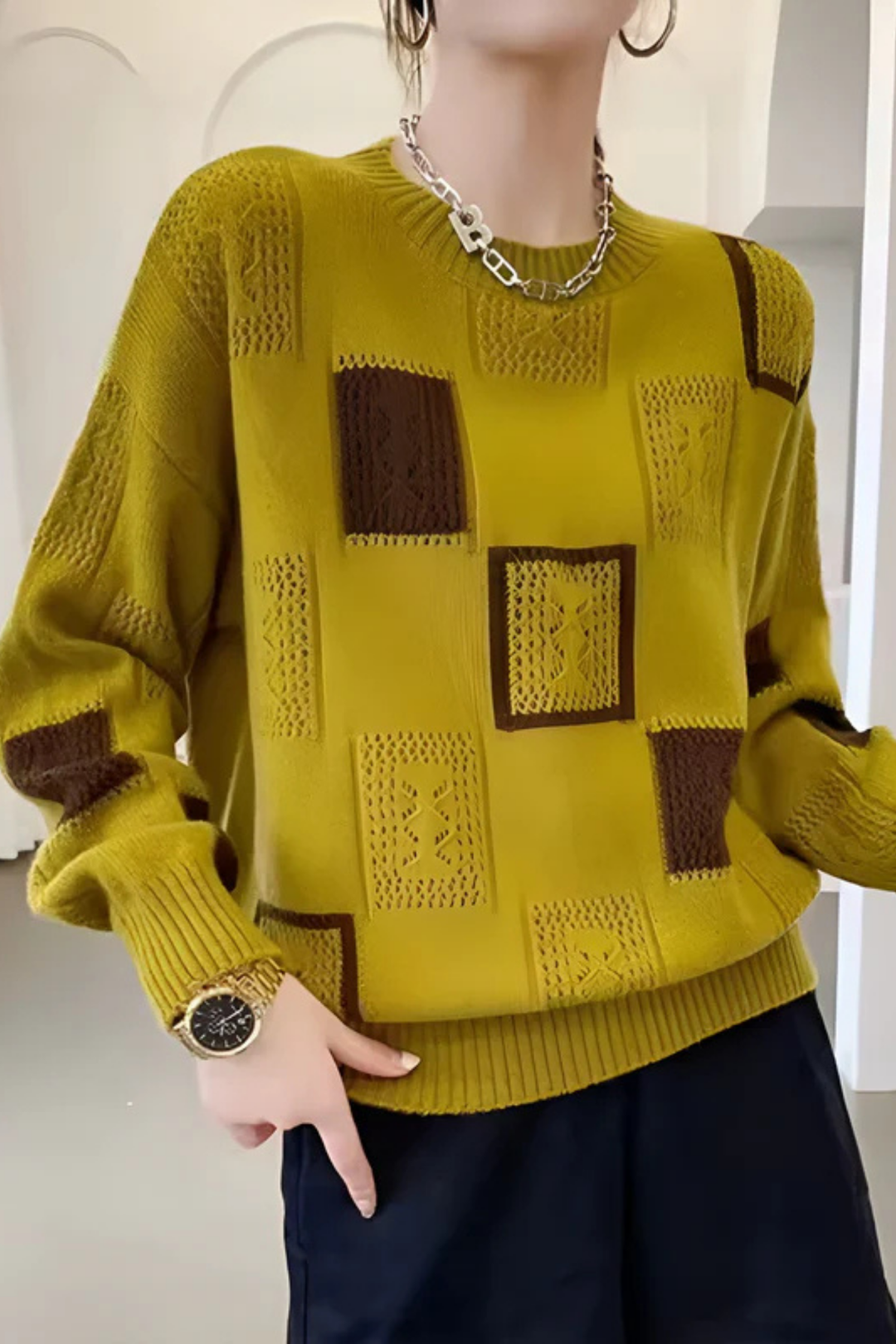 Ayla Strickpullover - Gelb