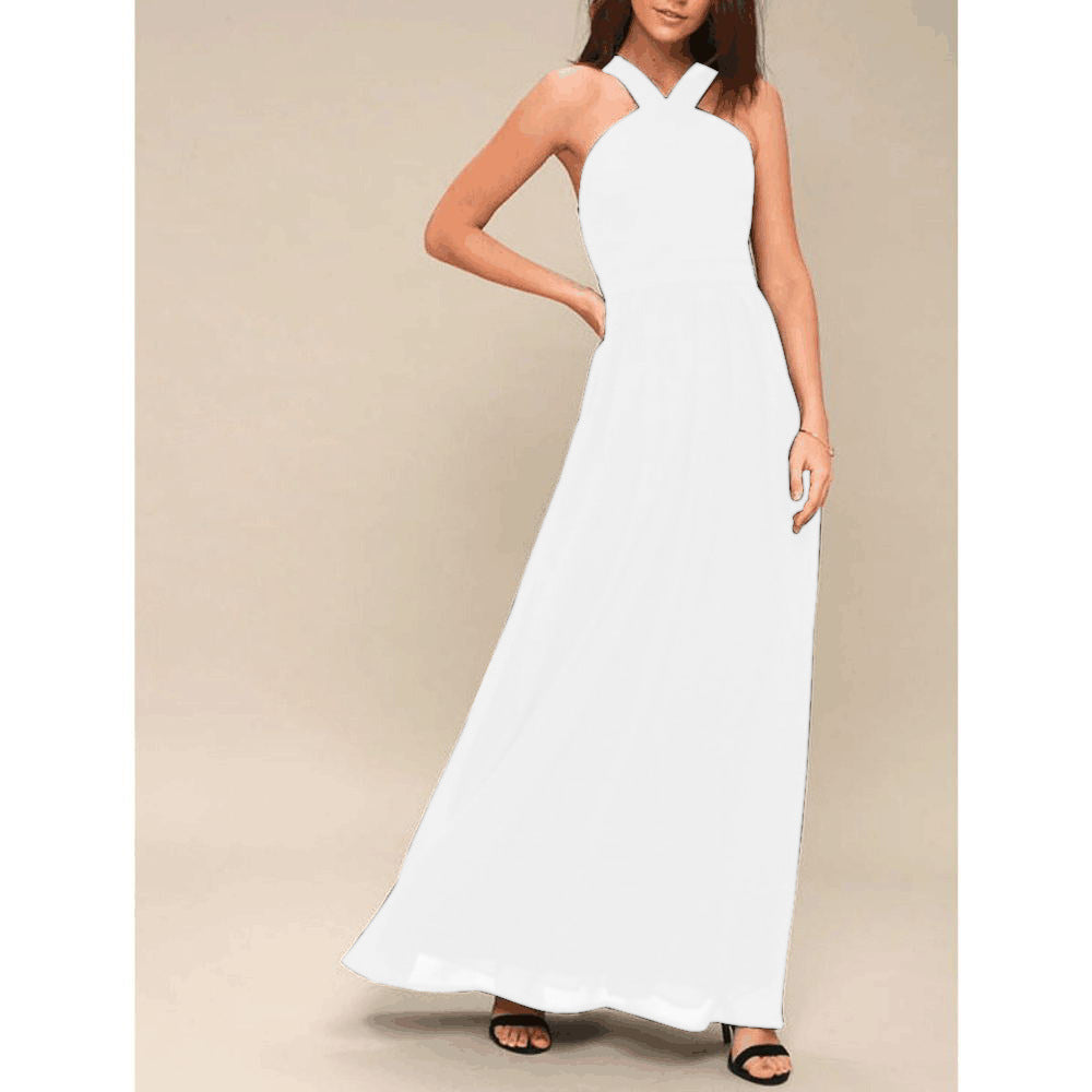 Sara – Weißes Midikleid mit überkreuztem Ausschnitt