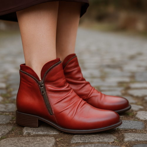 Keisha Orthopädische Ankle Boots - Rot