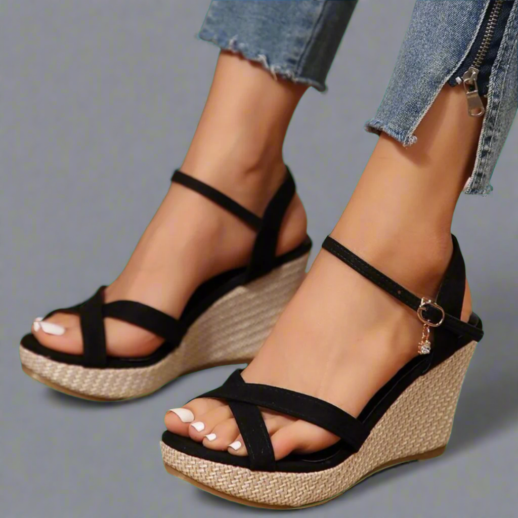 Noor™ | Bequeme Plateausandalen mit Keilabsatz