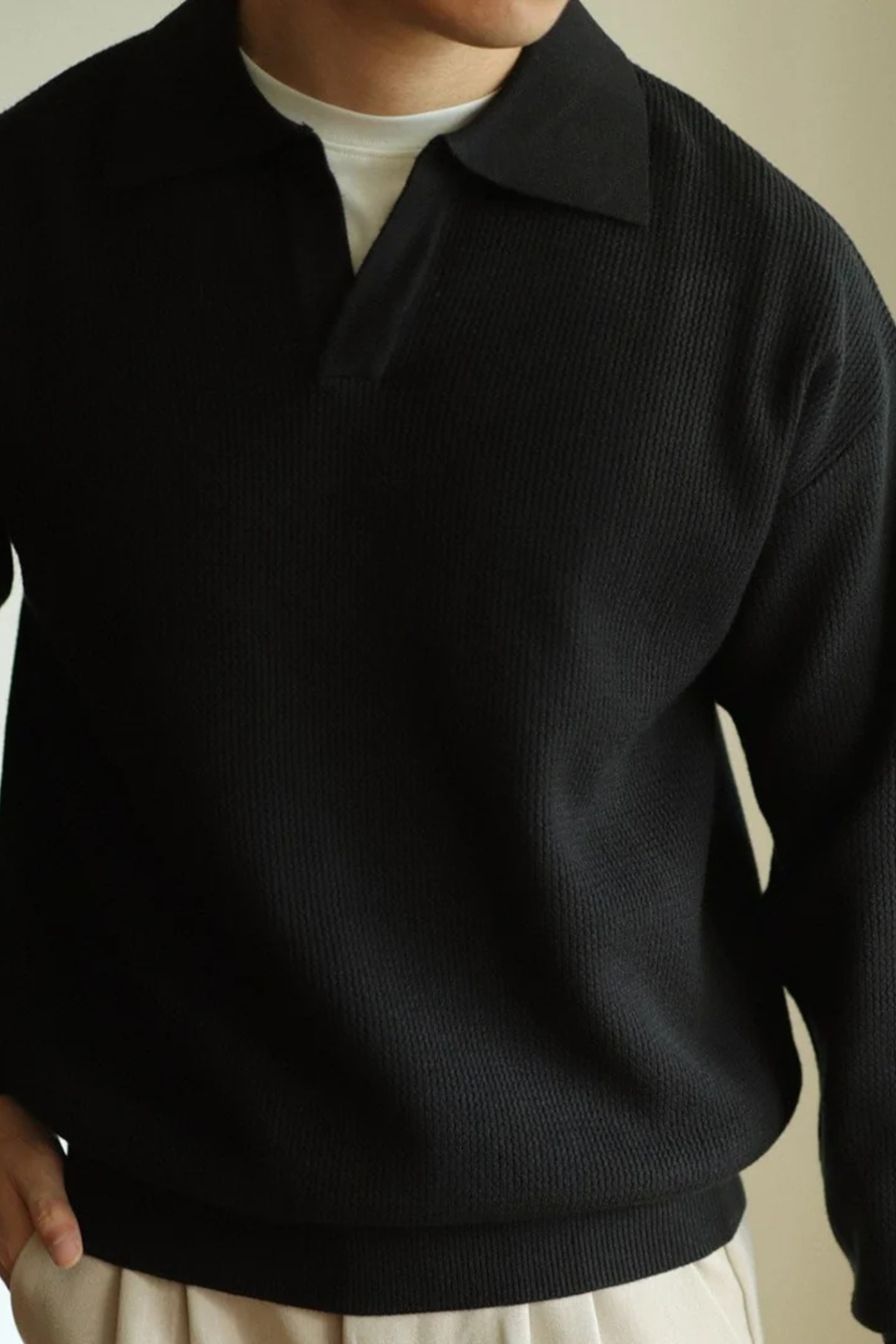 Ellison Fine-Knit Breathable Comfortable Polo Shirt Top
