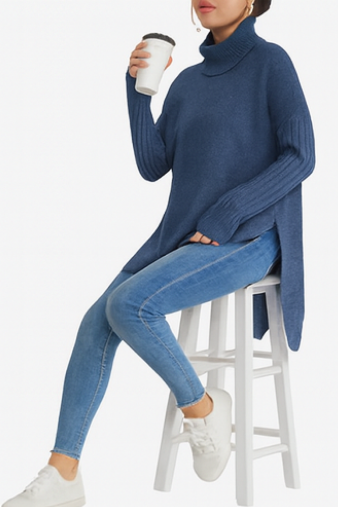 Bridgette | Langer Rollkragenpullover