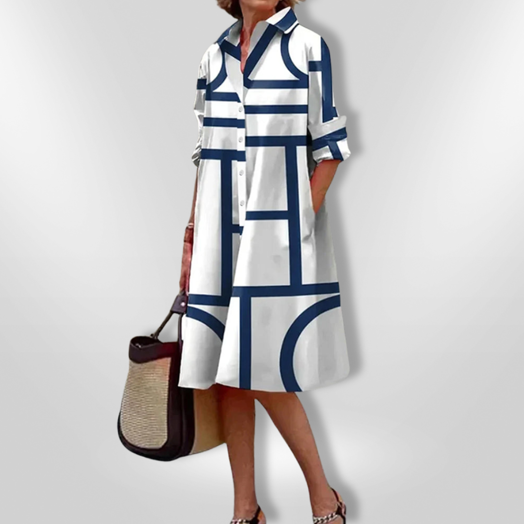 VanDeZaar® | Midikleid mit geometrischem Muster