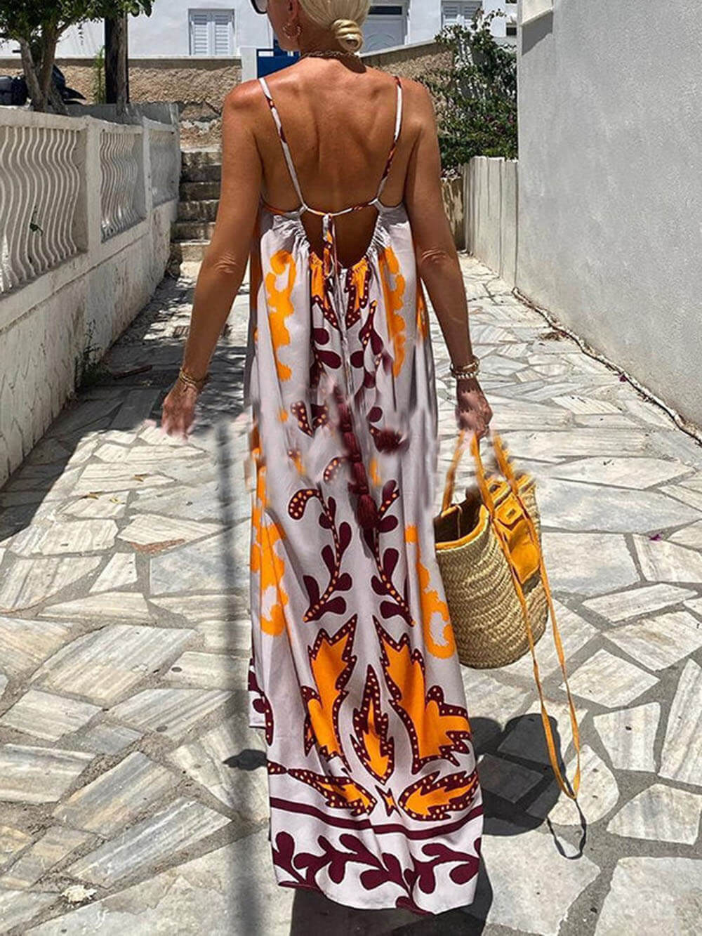 Charlie – Ärmelloses Maxikleid mit Print